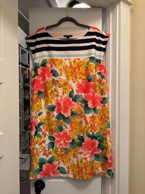 Tommy Hilfiger Coral Floral & Navy Stripe Mini Dress